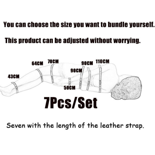 7× Leather Body Straps Full Body Bondage Belts Harness Adult Slave BDSM Toys - Image 7