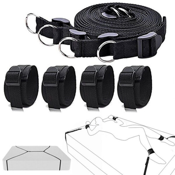 Under Bed Restraint System BDSM Mattress Bondage Wrist Ankle Straps Handcuffs
