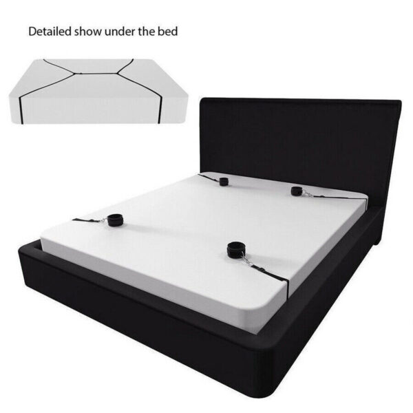 Under Bed Restraint System BDSM Mattress Bondage Wrist Ankle Straps Handcuffs - Image 2