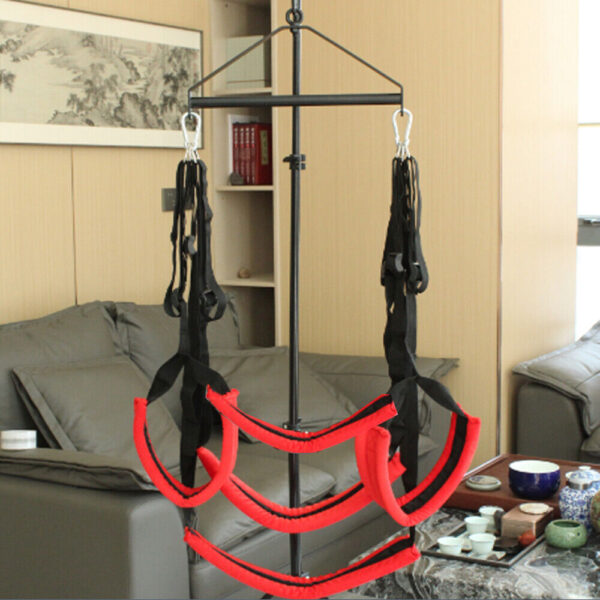 Spinning Hanging Love Sex Sling Swing with Seat Swivel Frame Leg Spreader Belt