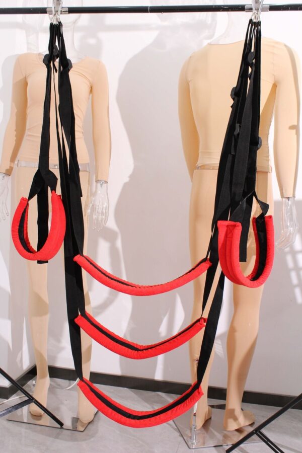 Spinning Hanging Love Sex Sling Swing with Seat Swivel Frame Leg Spreader Belt - Image 5
