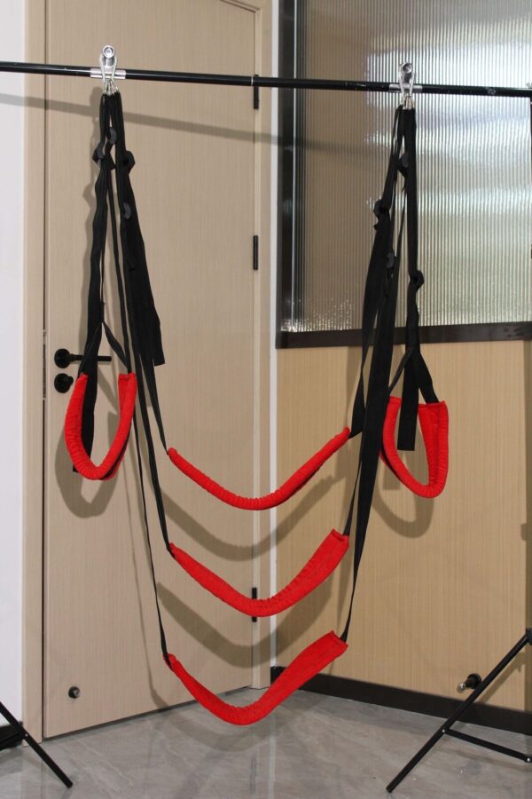 Spinning Hanging Love Sex Sling Swing with Seat Swivel Frame Leg Spreader Belt - Image 8
