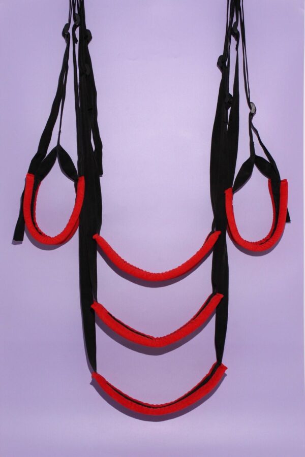 Spinning Hanging Love Sex Sling Swing with Seat Swivel Frame Leg Spreader Belt - Image 9