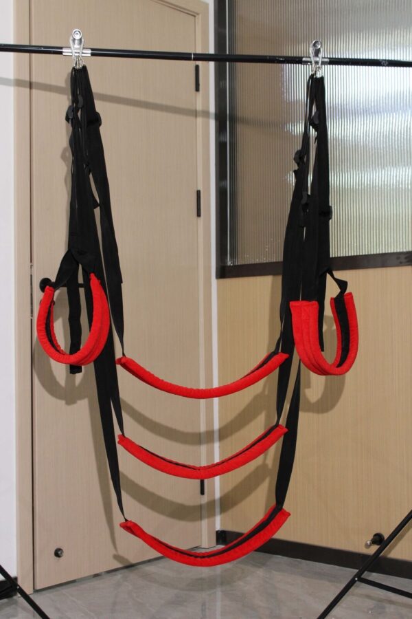 Spinning Hanging Love Sex Sling Swing with Seat Swivel Frame Leg Spreader Belt - Image 13